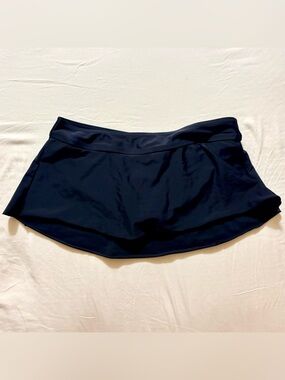 Merona Black Women Size M Stretch Pull On Sexy Beach Pool Summer Mini Swim Skirt